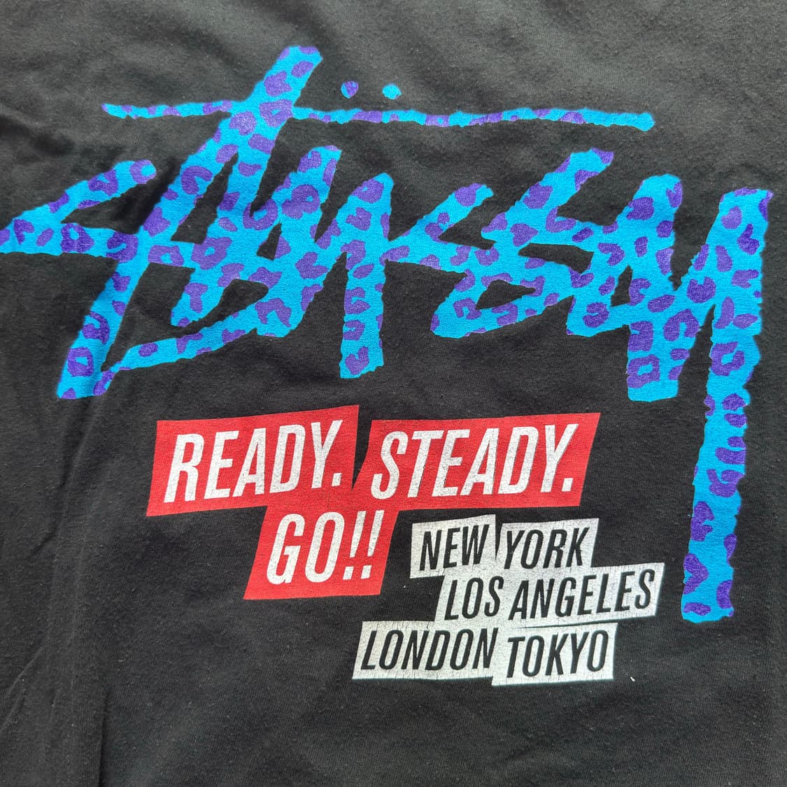 스투시 레오파드 빅로고 프린트 티셔츠 L 상품이미지2