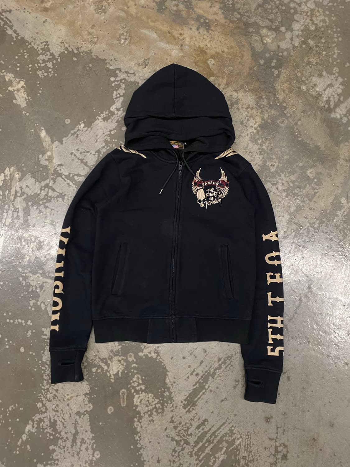 밴슨 X TFOA 스컬자수 후드집업 M  상품이미지2