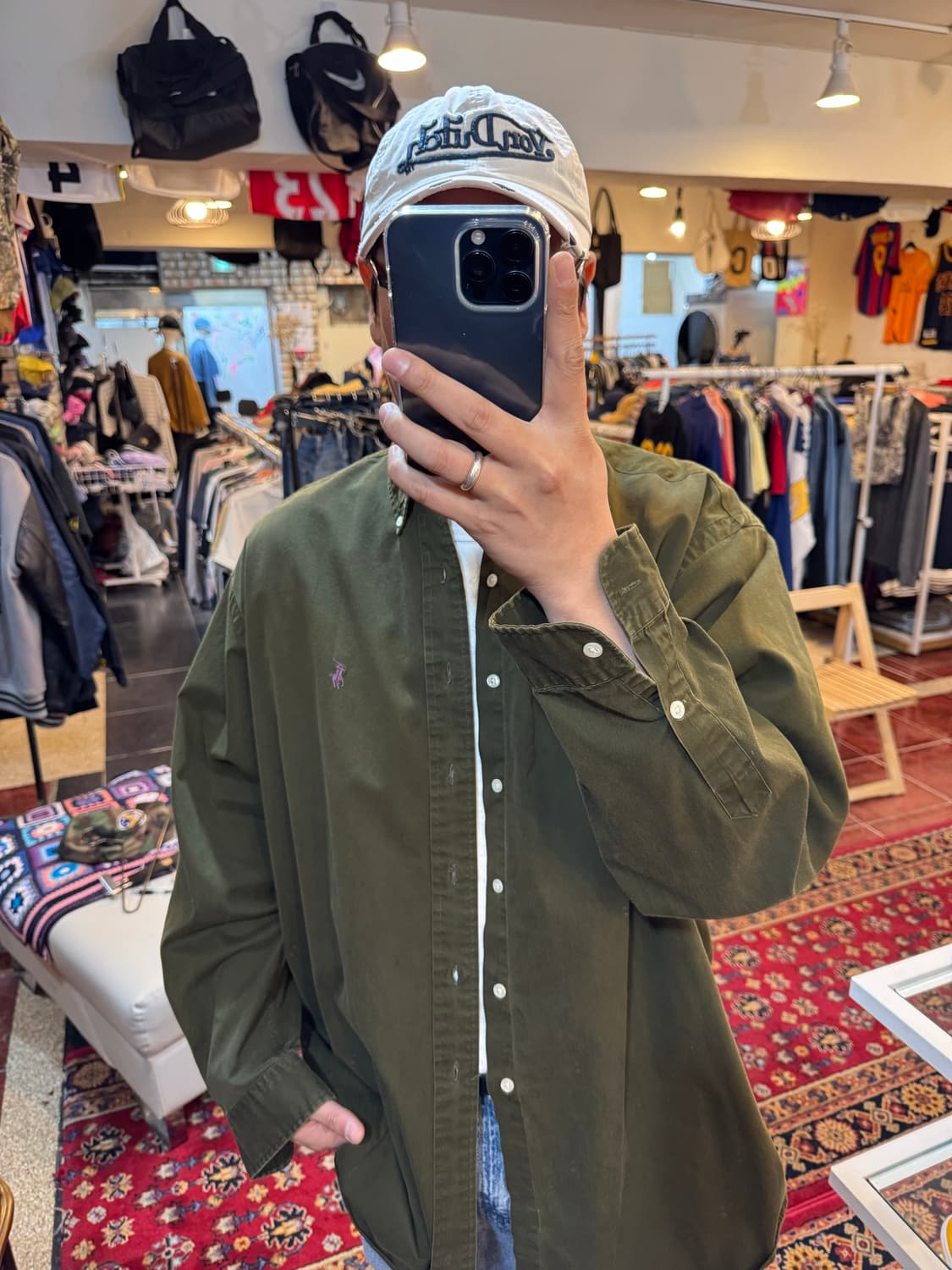 폴로 랄프로렌 BLAKE 옥스포드 셔츠 딥그린 XL 오버사이즈  상품이미지10