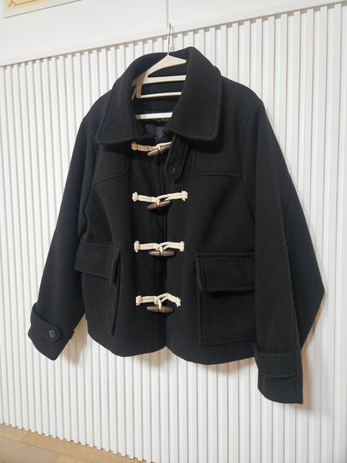 모노레인(MONORAIN) 숏 더플 코트(떡볶이 코트) 블랙 상품이미지1