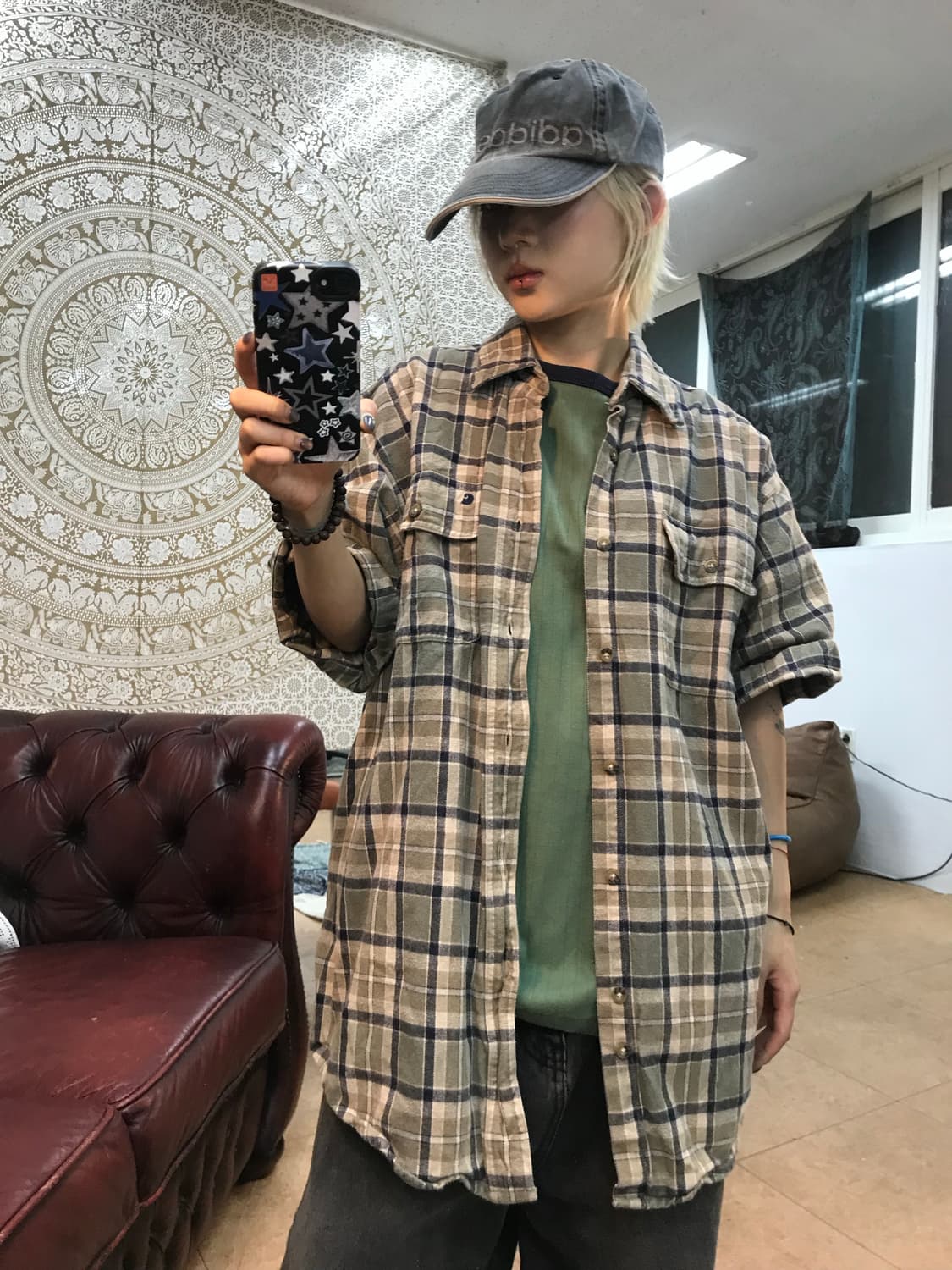칼하트 체크 반팔 셔츠 상품이미지1