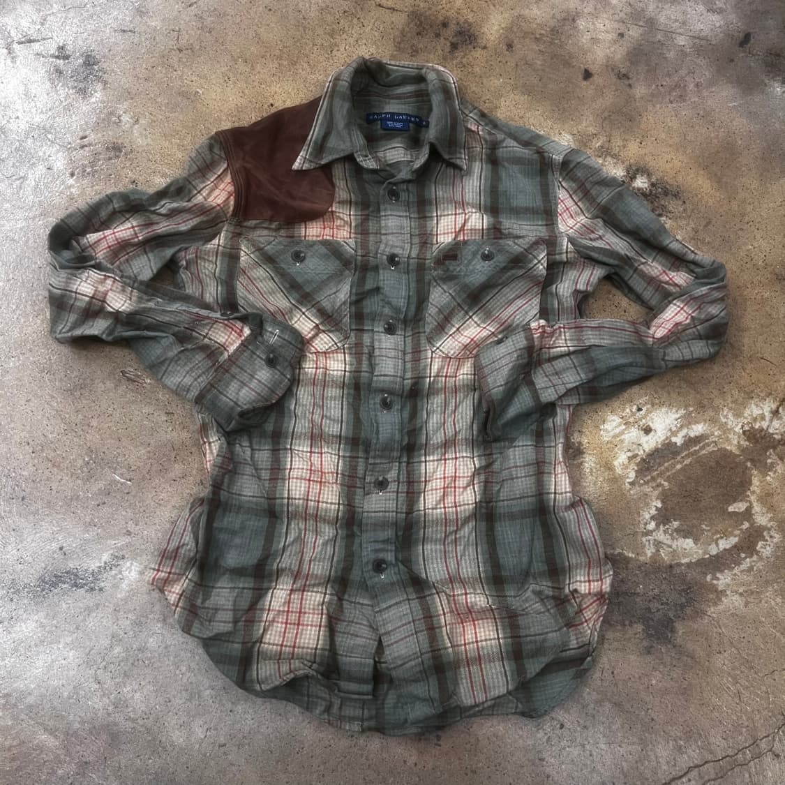 폴로 랄프로렌 카키 베이지 체크 셔츠 두쫀쿠  상품이미지2