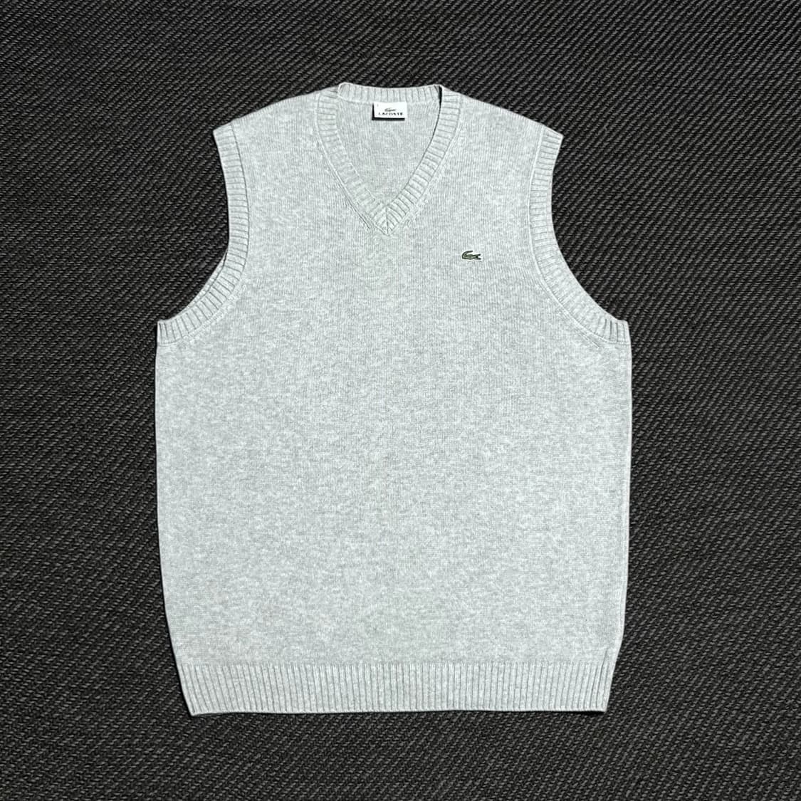 [L] Lacoste 라코스테 그레이 브이넥 코튼 조끼 상품이미지1