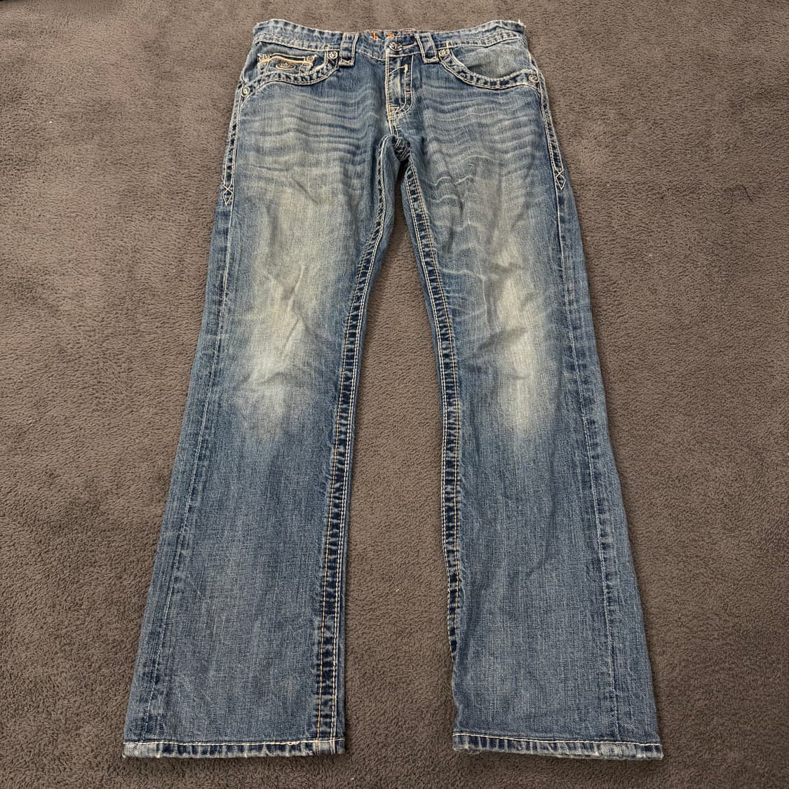 [ 정품/30 ] 락 리바이벌 빈티지 워싱 데미지 데님 청바지 상품이미지2