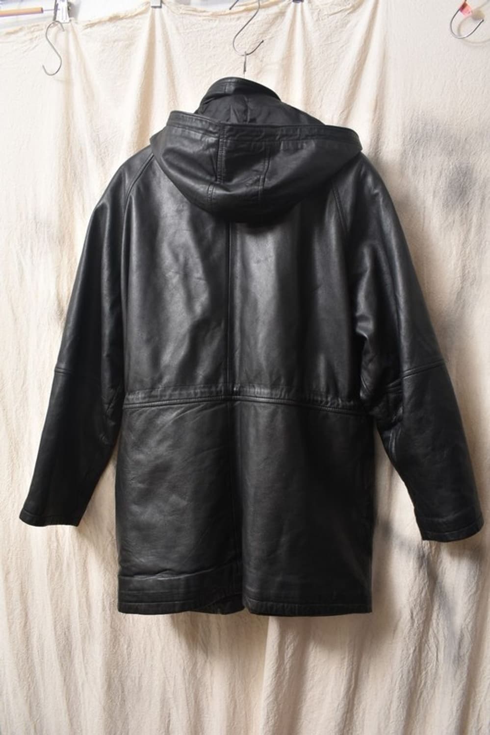 90S 양가죽 후드 레더 자켓 L M0072 상품이미지2
