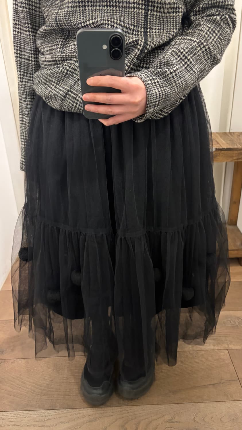 Pompom Shirring Tulle Skirt 상품이미지4