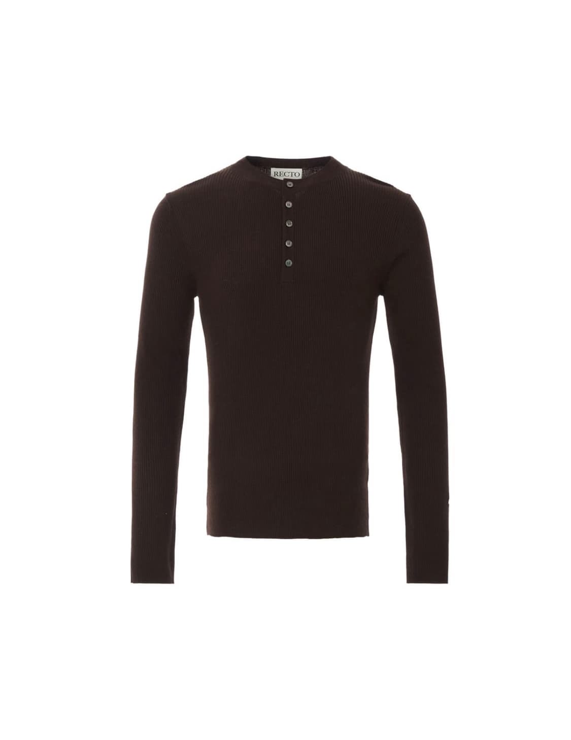 렉토 자카드 헨리넥 버건디 상품이미지1