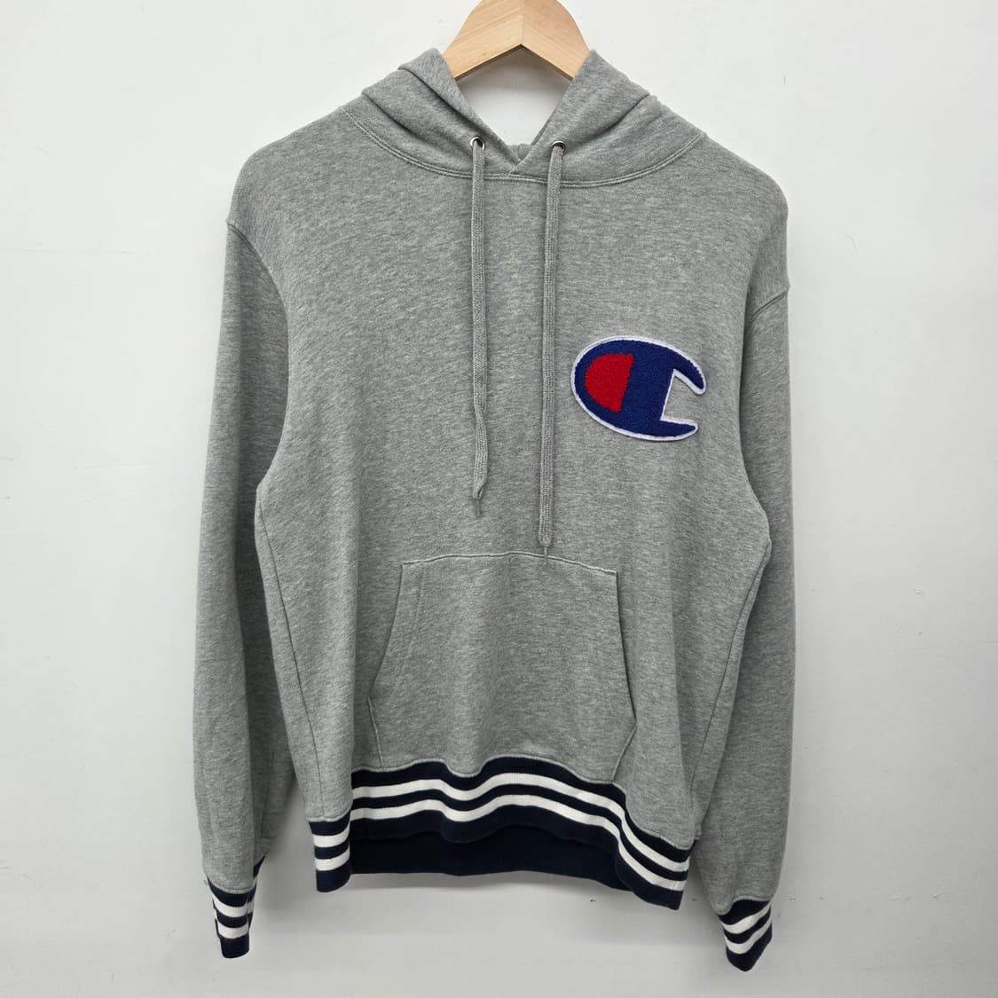 챔피온 회색 후드티 로고 자수 남m 상품이미지2