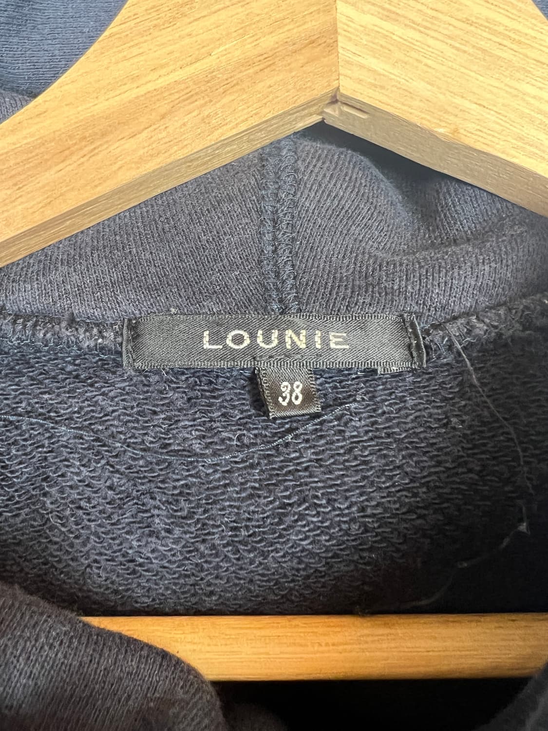 O175 JPN LOUNIE 블랙 후드 집업 SIZE 38 상품이미지3
