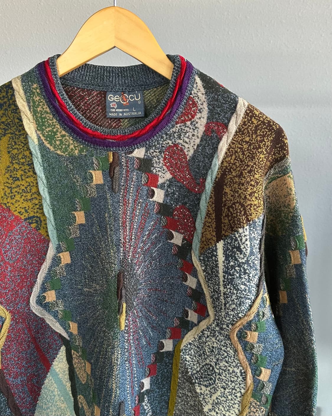 [L]GECCU 3D 그래픽 메리노 울 니트 스웨터 상품이미지4