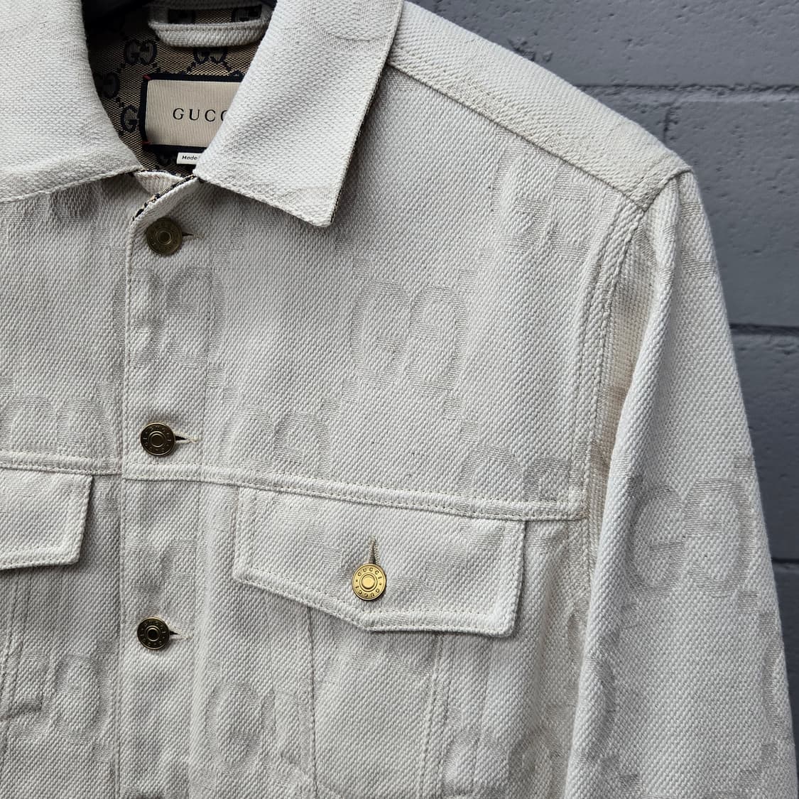 구찌 GG 맥시 자카드 데님 자켓 44 상품이미지3