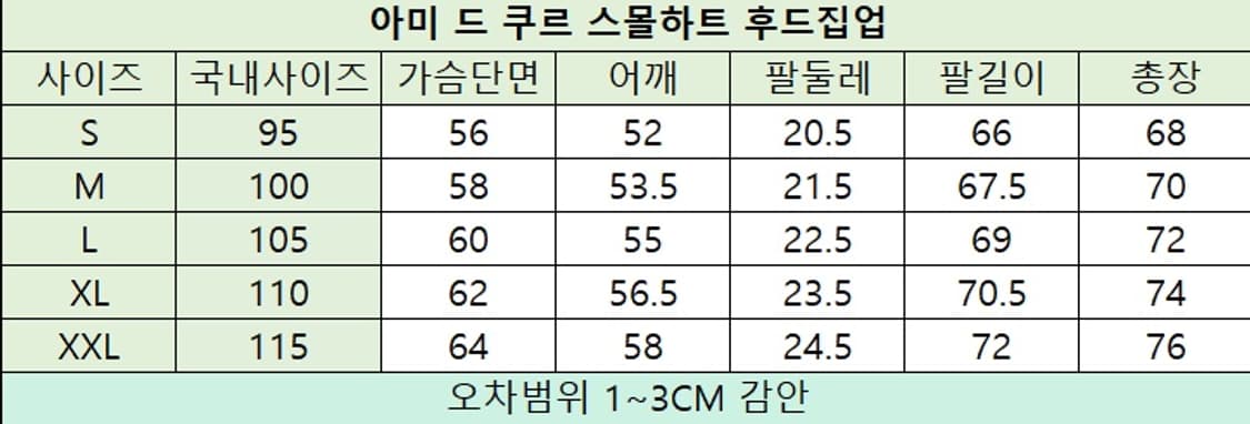 아미 드 쿠르 후드집업XL(새상품/정품) 상품이미지5