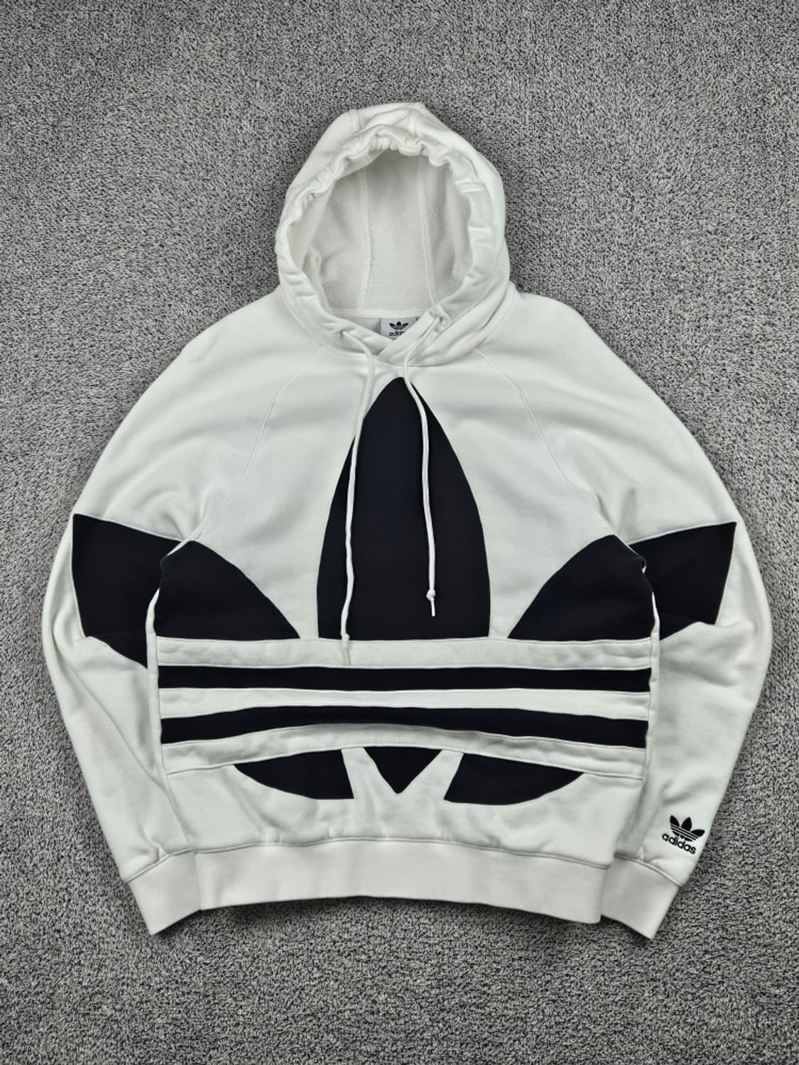 아디다스 빅로고 배색 래글런 후드 티셔츠 ( M ) / 10165 상품이미지1