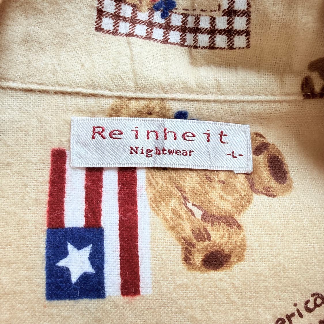 [면 100%] 아메리칸 곰돌이 파자마 잠옷 세트 L 상품이미지2