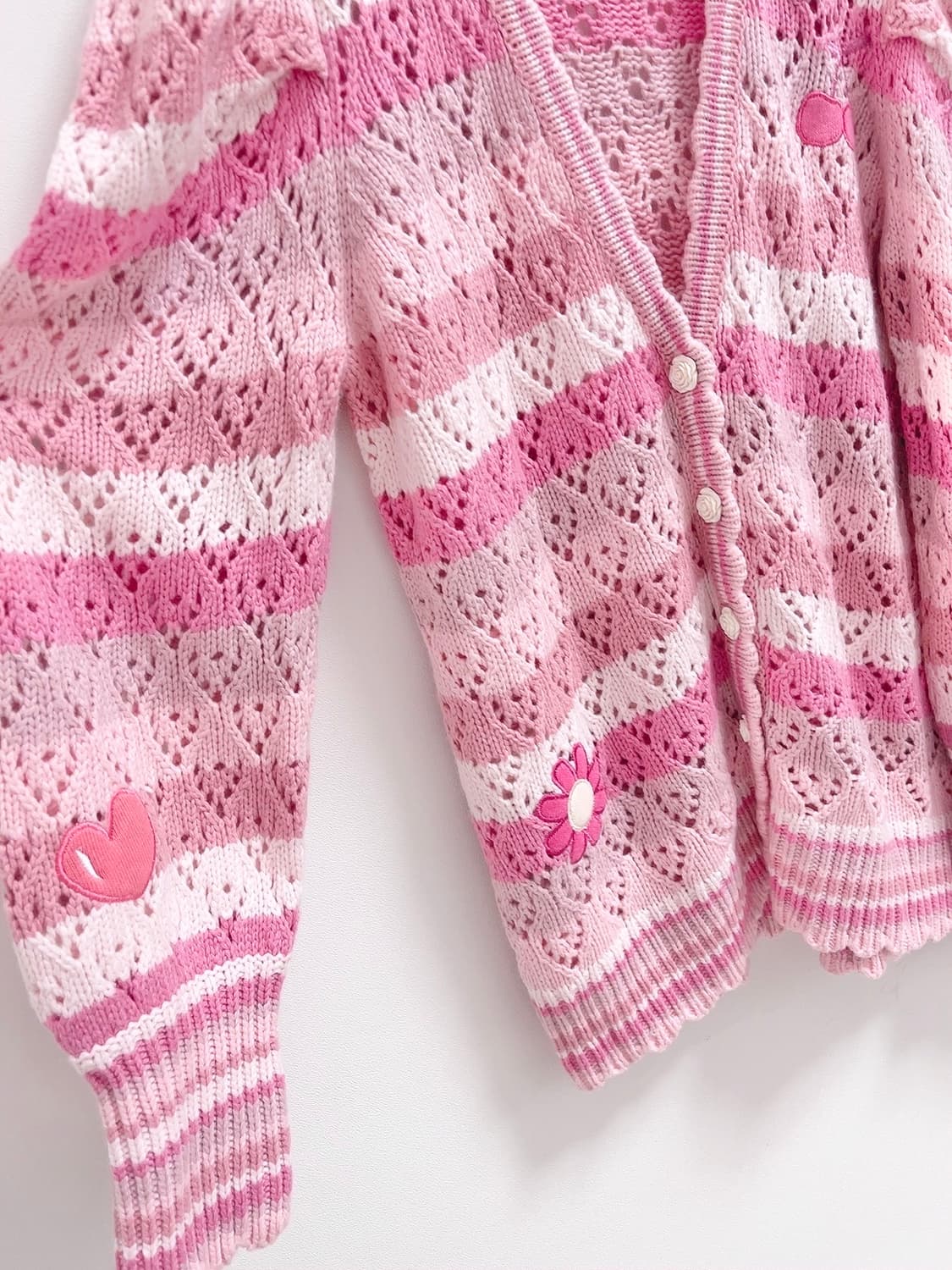 Love shack fancy 러브 쉑 팬시 펀칭 포인텔 니트 가디건 상품이미지7