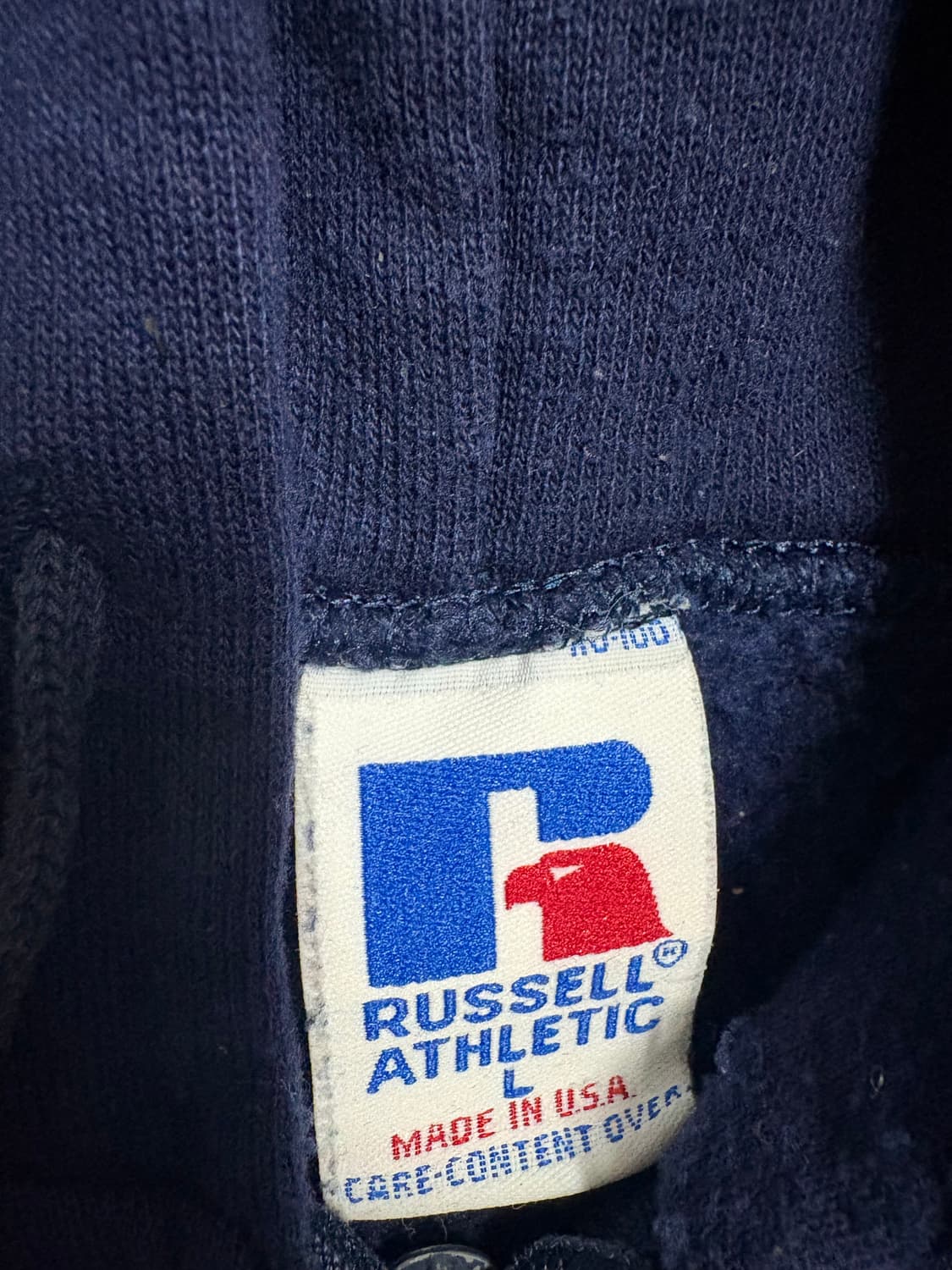 90s USA 빈티지 러셀 후드집업 네이비L 상품이미지2