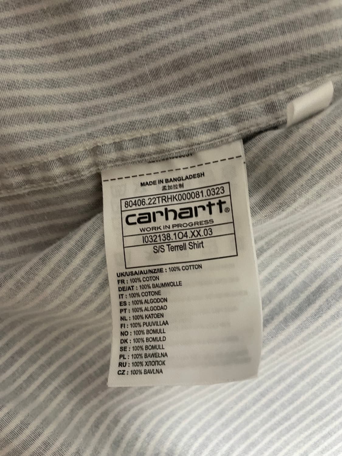 칼하트 wip 테렐 반팔셔츠 상품이미지2