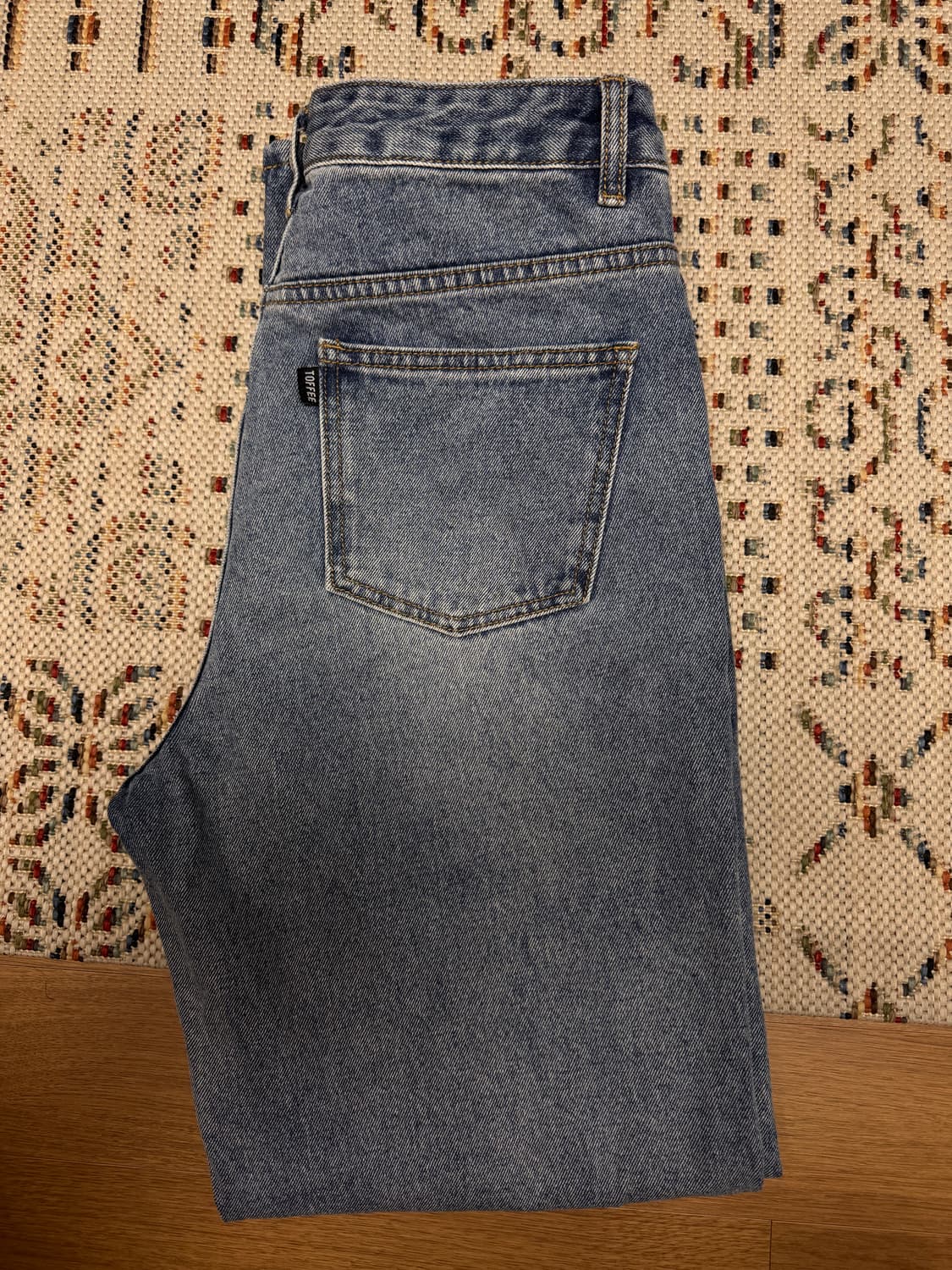 토피 TOFFEE 와이드 데님 팬츠 오일 인디고 L 상품이미지6