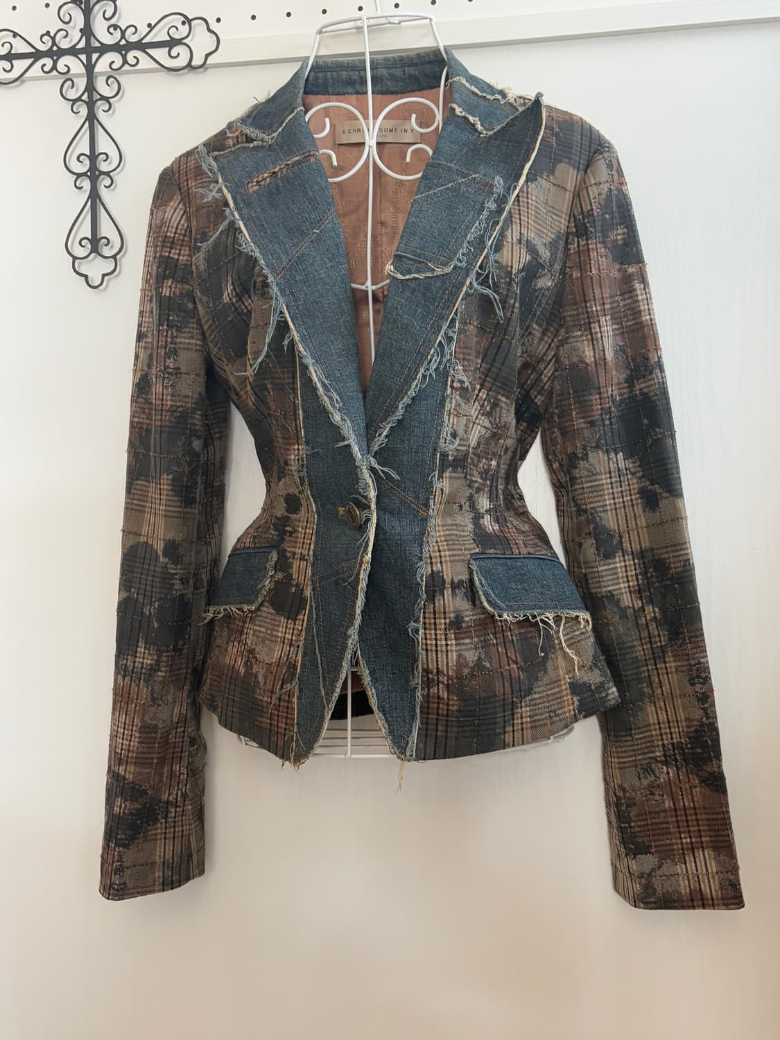• Antique Checkered Denim Vintage Jacket 상품이미지7