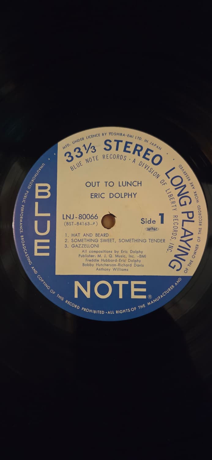 블루노트 명반 에릭돌피 Out To Lunch LP 상품이미지3