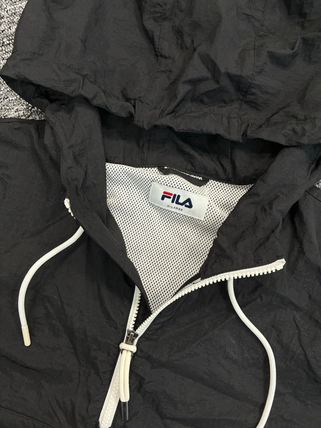 휠라 블랙 화이트 아노락 자켓 XL 상품이미지5