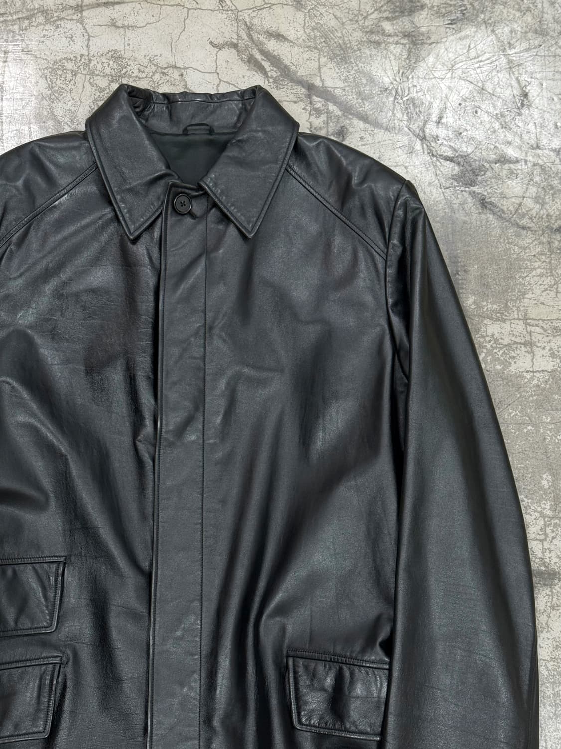 Hermes Black Calf Leather Coat 상품이미지2