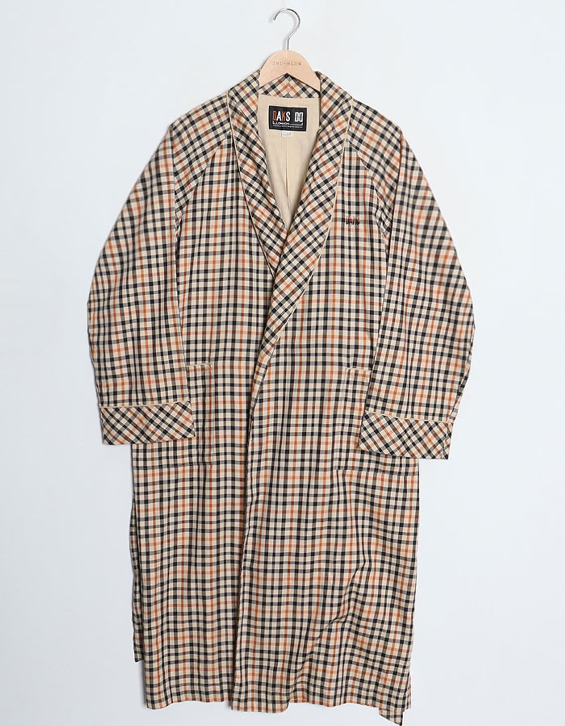Old DAKS Check Gown Coat 상품이미지1