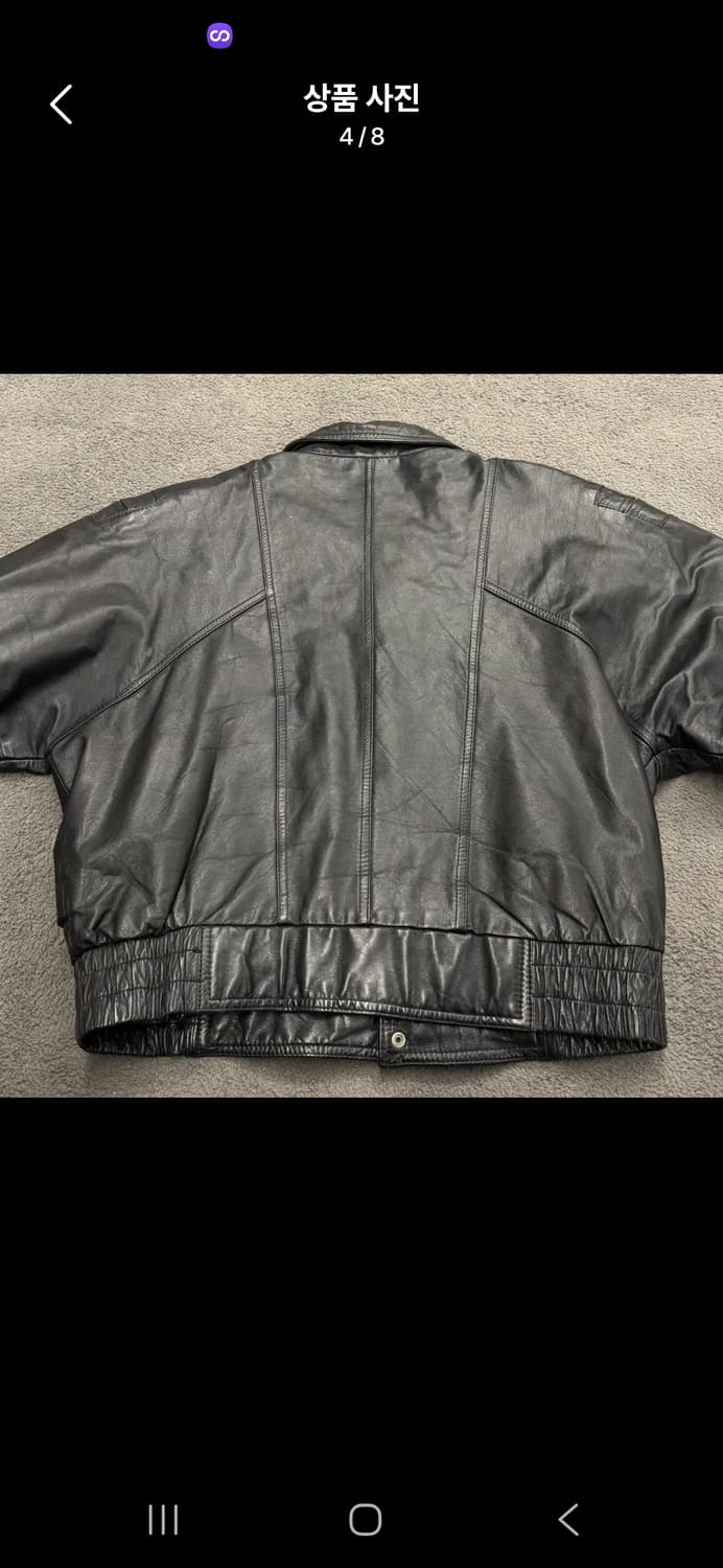 [정품/M]  h.b leather 블랙 가죽 봄버 자켓 c1 상품이미지4
