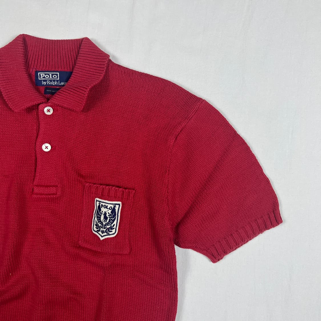 90‘s 폴로랄프로렌 유니크레스트 반팔 니트 피케셔츠 상품이미지3