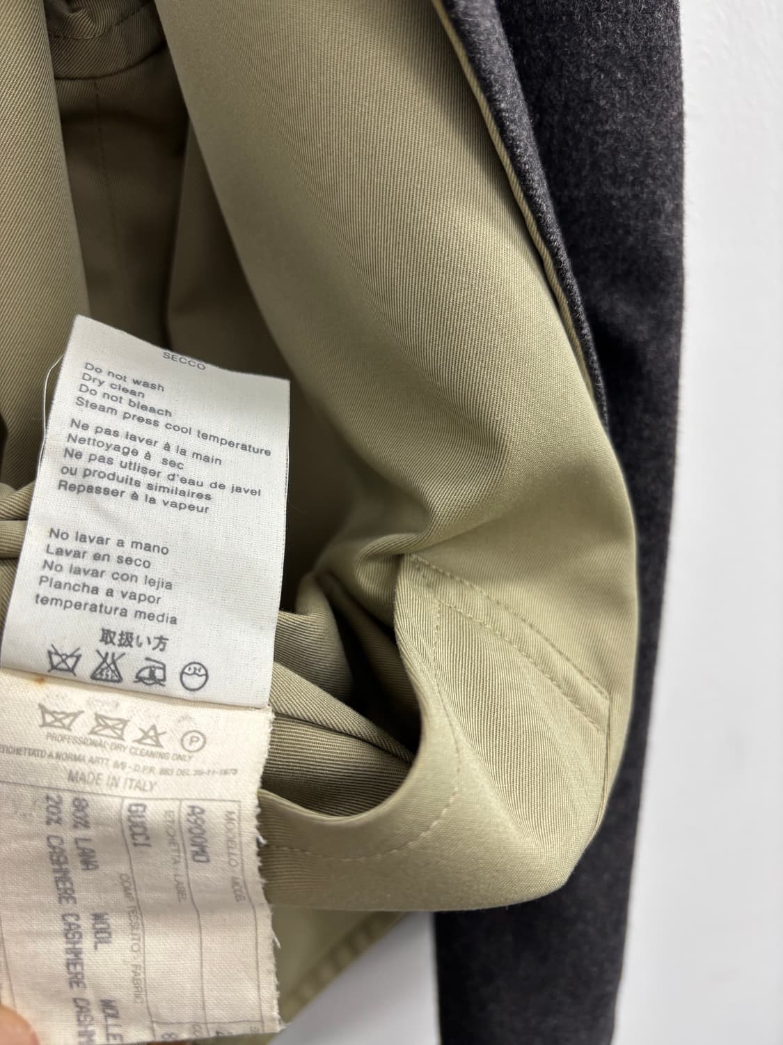 구찌 GUCCI 리버시블 울 캐시미어 롱 코트 상품이미지7