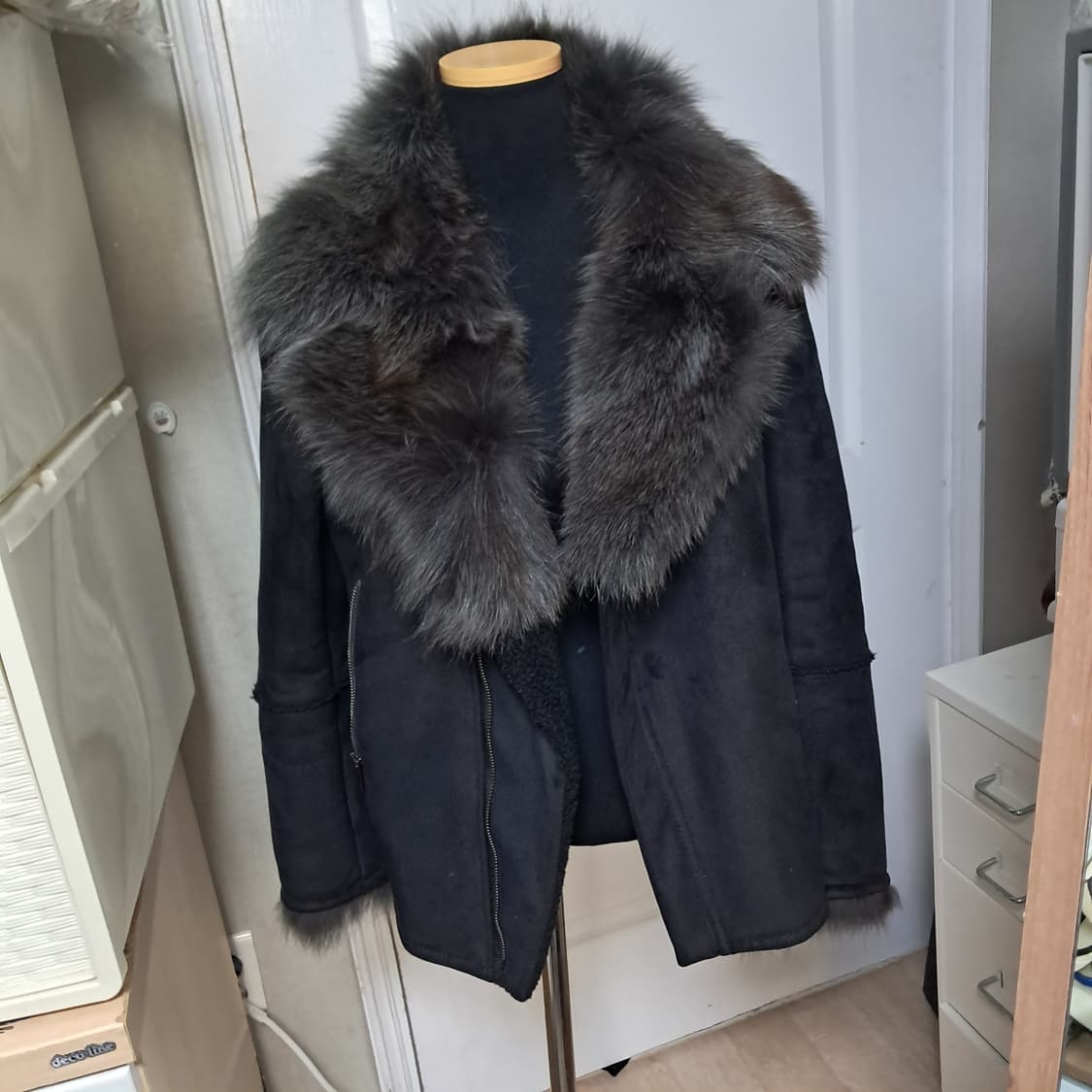 Sisley 시슬리 모피퍼 여우털 무스탕 코트 42(약 55추천) 상품이미지1