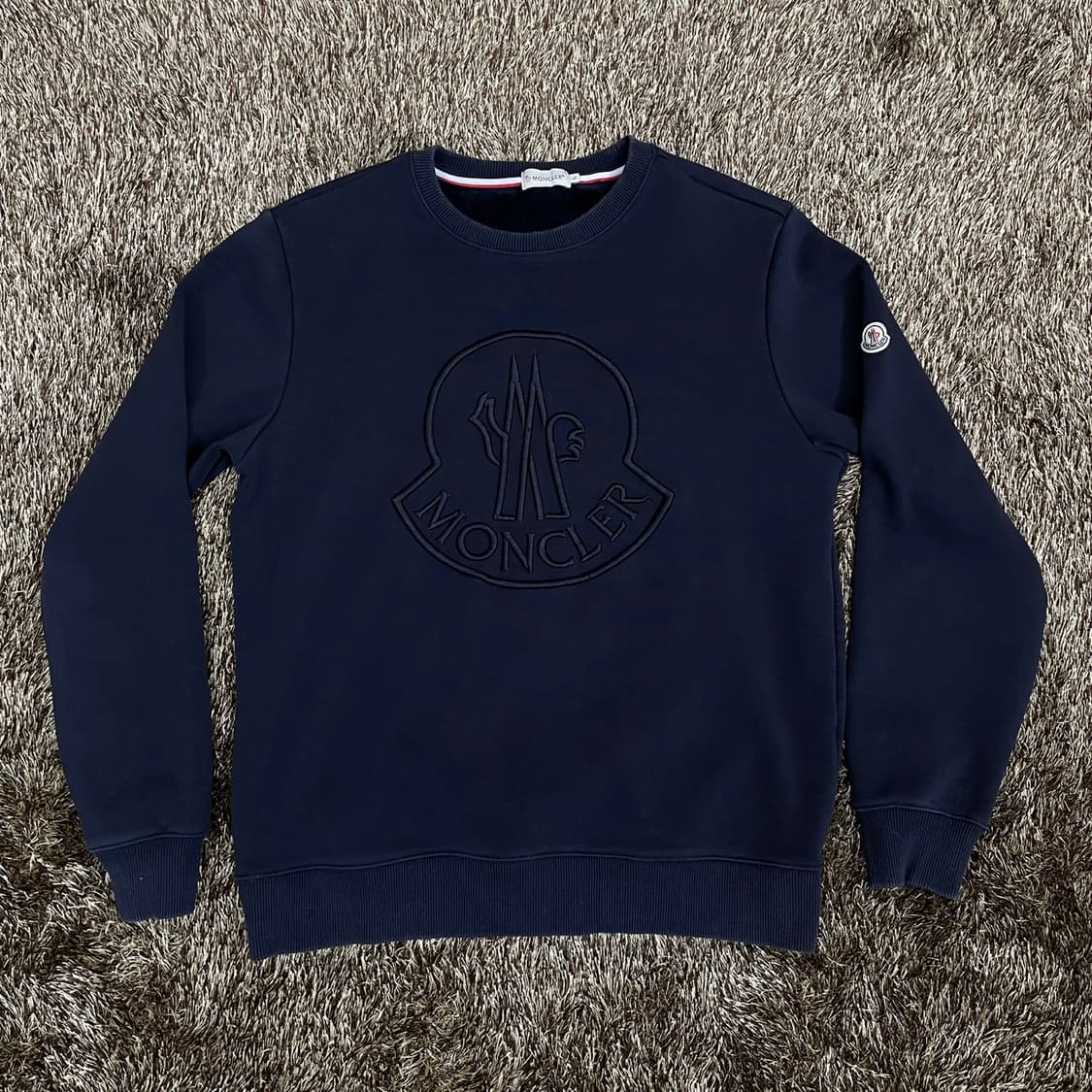 몽클레어 Moncler 네이비 빅로고 기모 맨투맨 L 상품이미지1