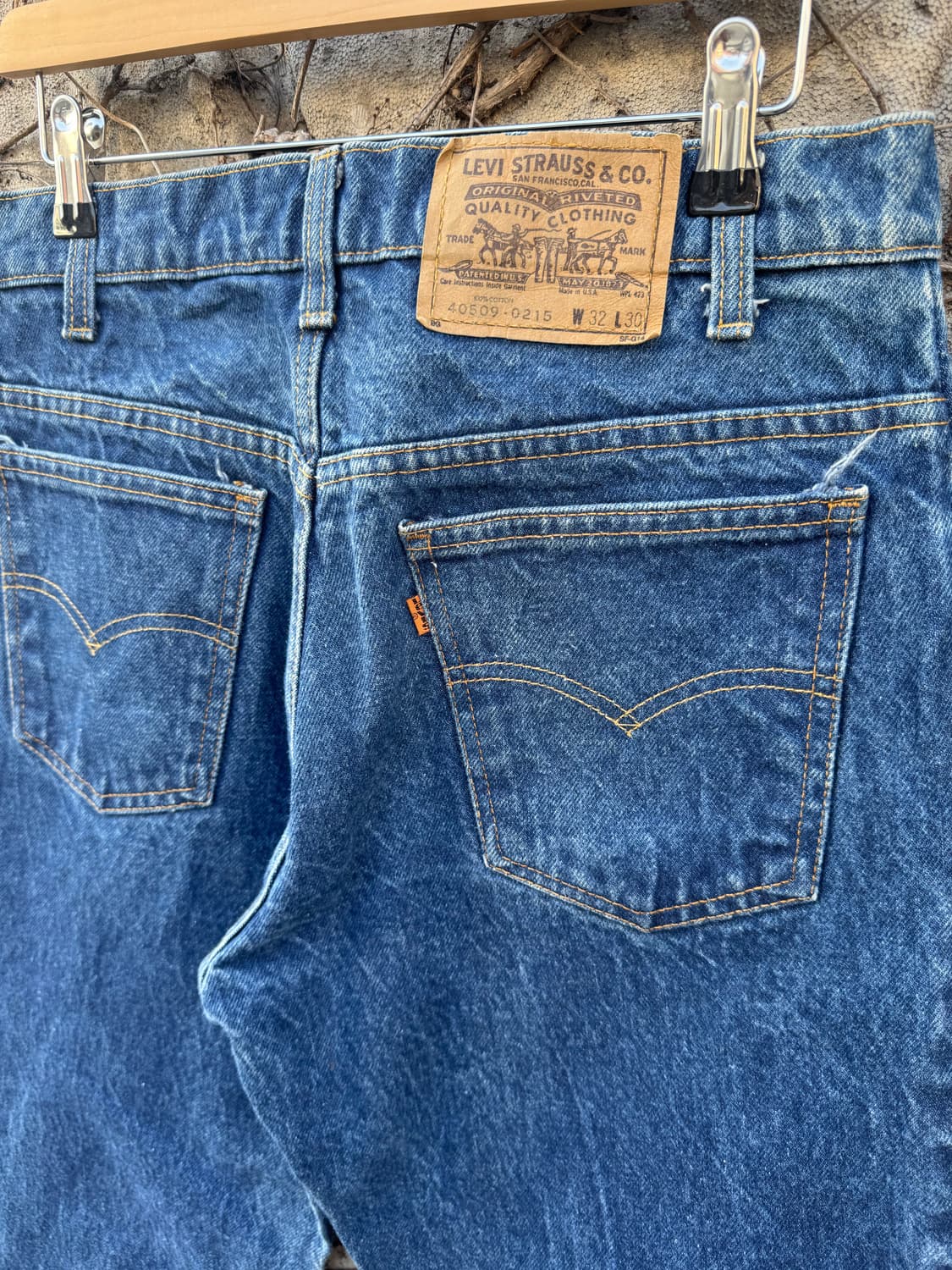 80s 리바이스 빈티지 40509 스트레이트핏 워싱 데님 팬츠 상품이미지5