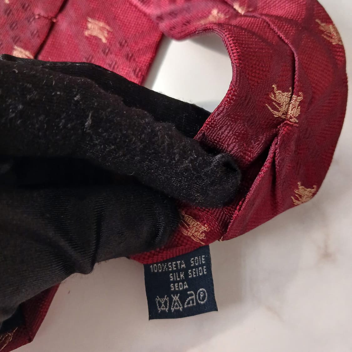 버버리 실크 기마사 자수 로고 넥타이 9.4cm A등급 A18896
 상품이미지9