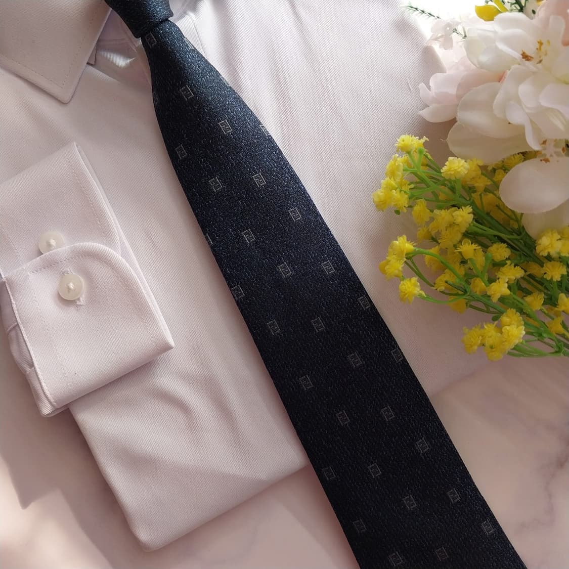 펜디 실크 네이비 주카 로고 넥타이 9cm A등급 K1330
 상품이미지8