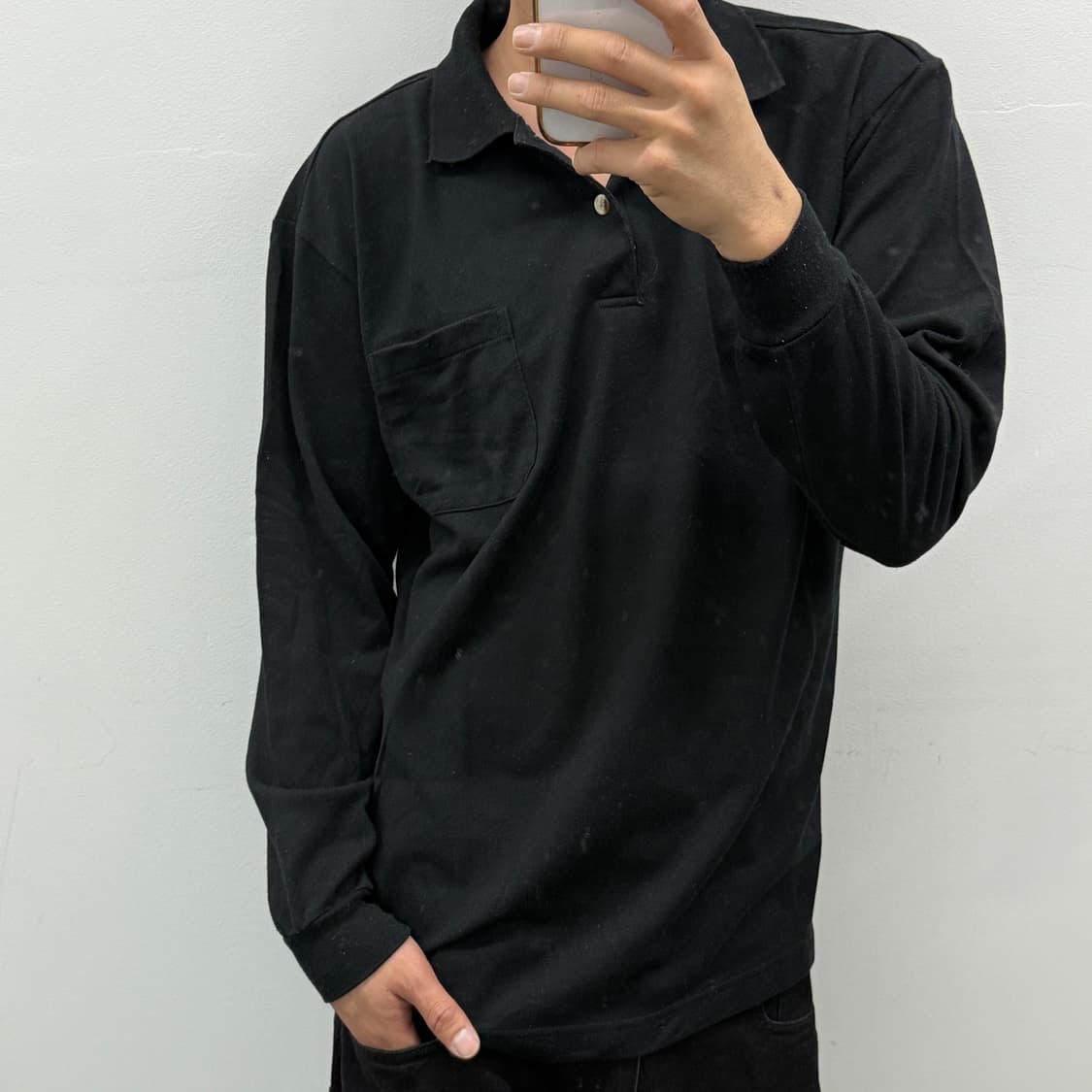 kerja 블랙 카라 긴팔티셔츠 상품이미지2