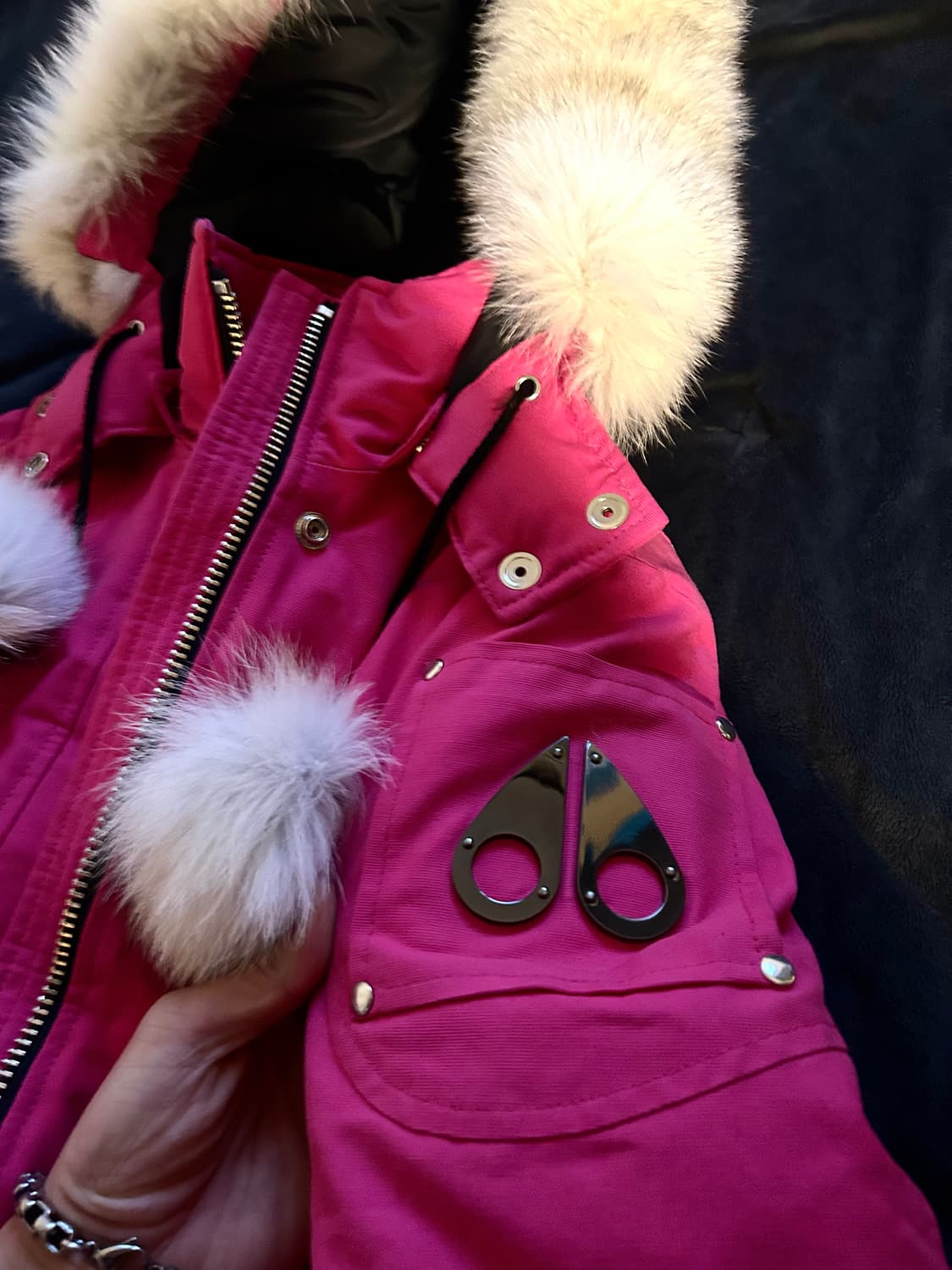 Moose Knuckles Pink Fur Jacket 상품이미지4