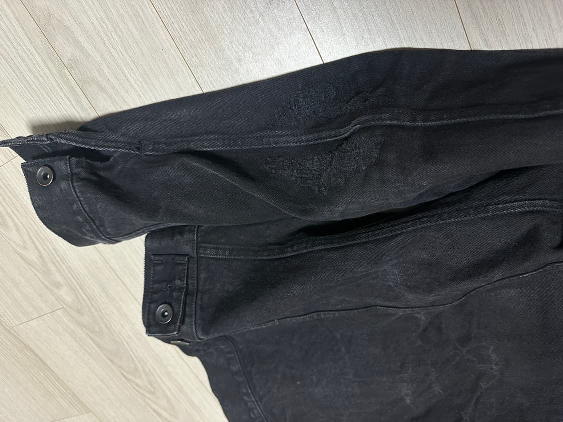 Kazuyuki Kumagai Attachment 데님 자켓 블랙 상품이미지3