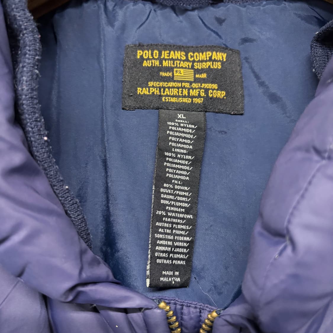 폴로진스 컴퍼니 다운 밀리터리 푸퍼 패딩 자켓 N67 상품이미지7