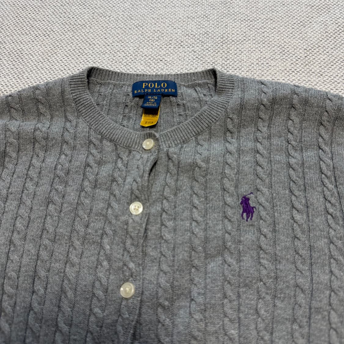 폴로 랄프로렌 브이넥 케이블 니트 숏가디건 상품이미지2