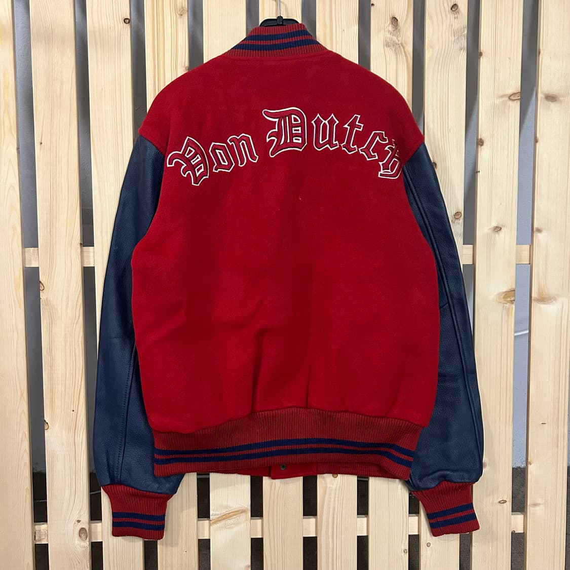 (L) 본더치 레드 블루 바시티 자켓 상품이미지1