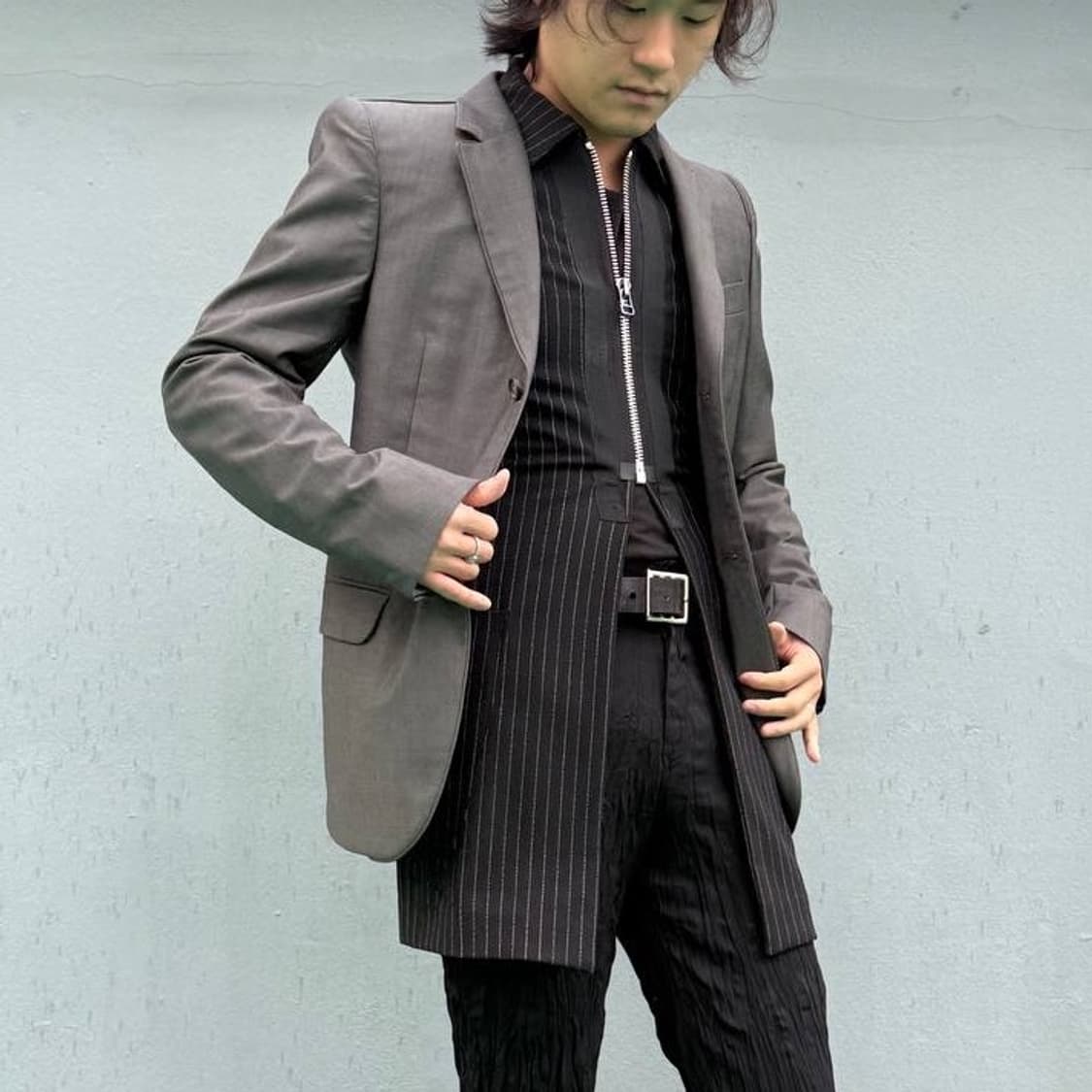 Jean Paul Gaultier Pinstripe Zip Coat 상품이미지4