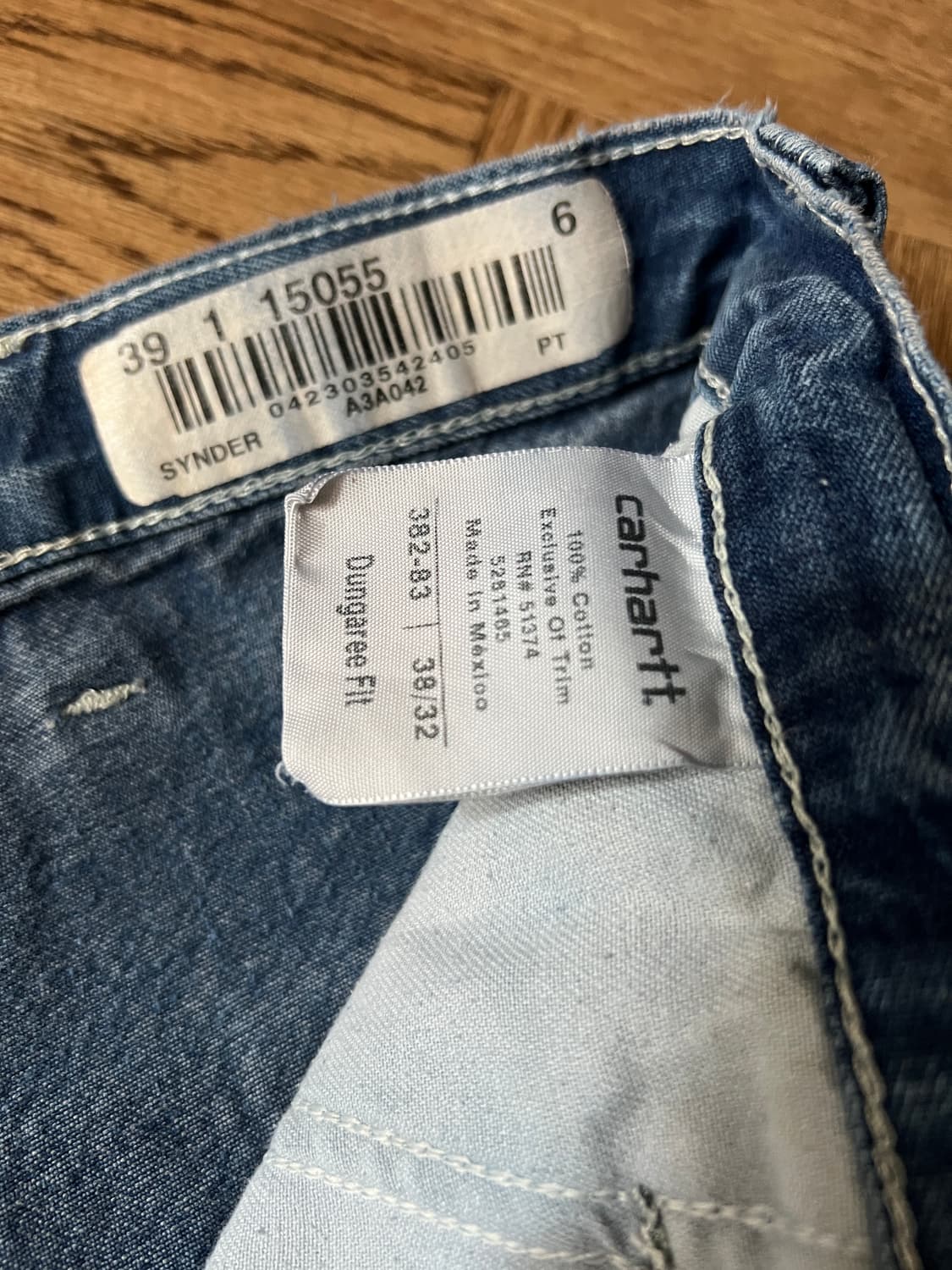 [40]칼하트 USA 덩가리핏 빈티지 워싱 싱글니 카펜터 워크 데님 팬츠 상품이미지4