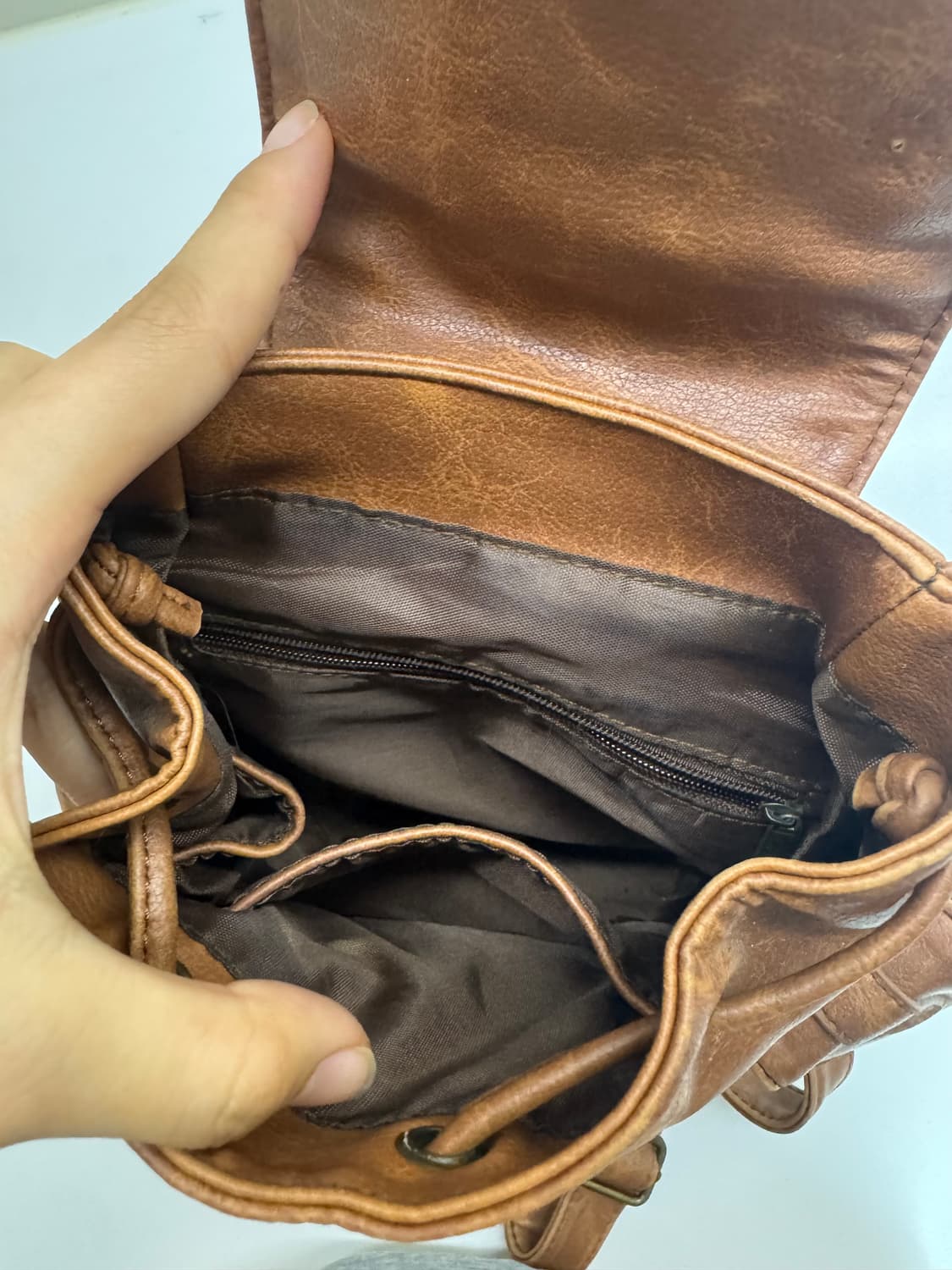 빈티지 브라운 미니 백팩 상품이미지3