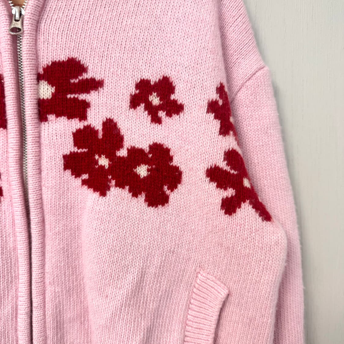 시눈 플라워 니트집업 상품이미지4