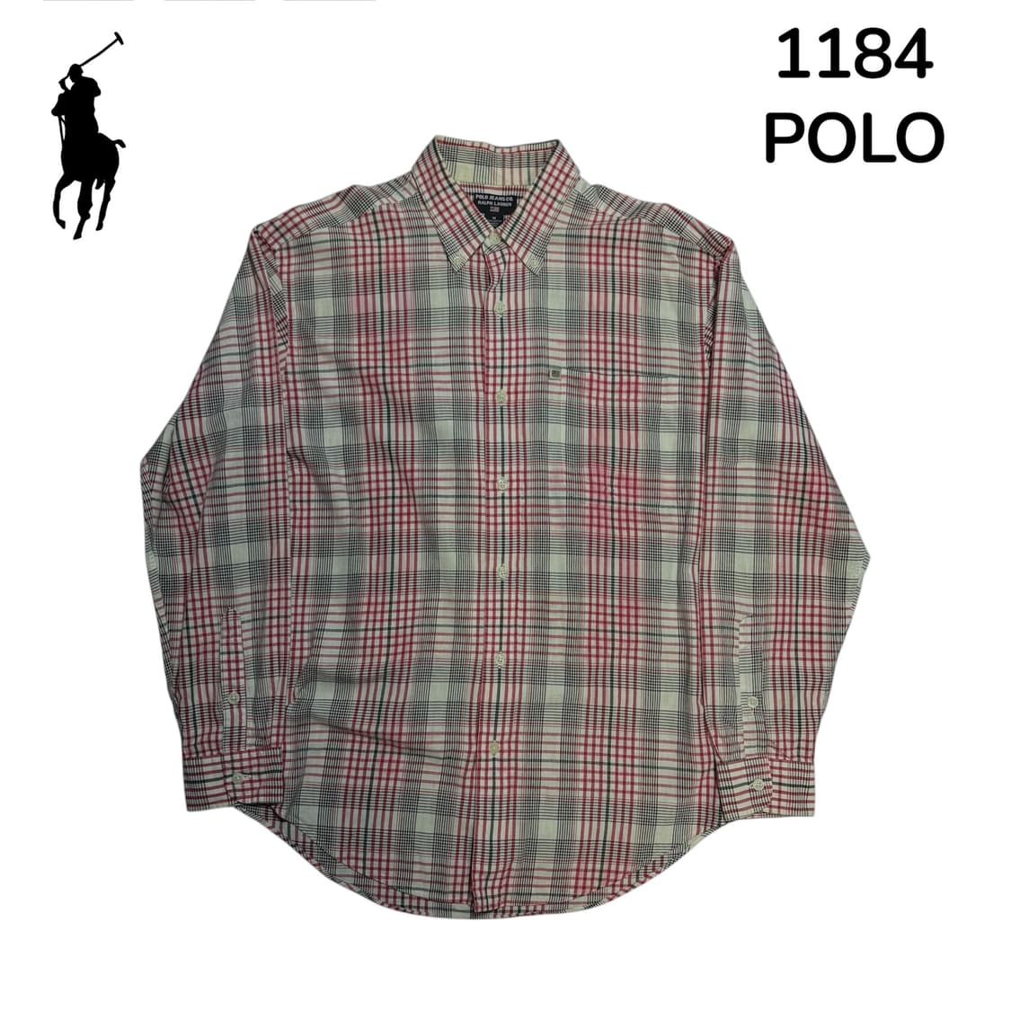 폴로 블랙 레드 패턴 체크 셔츠 M 상품이미지2