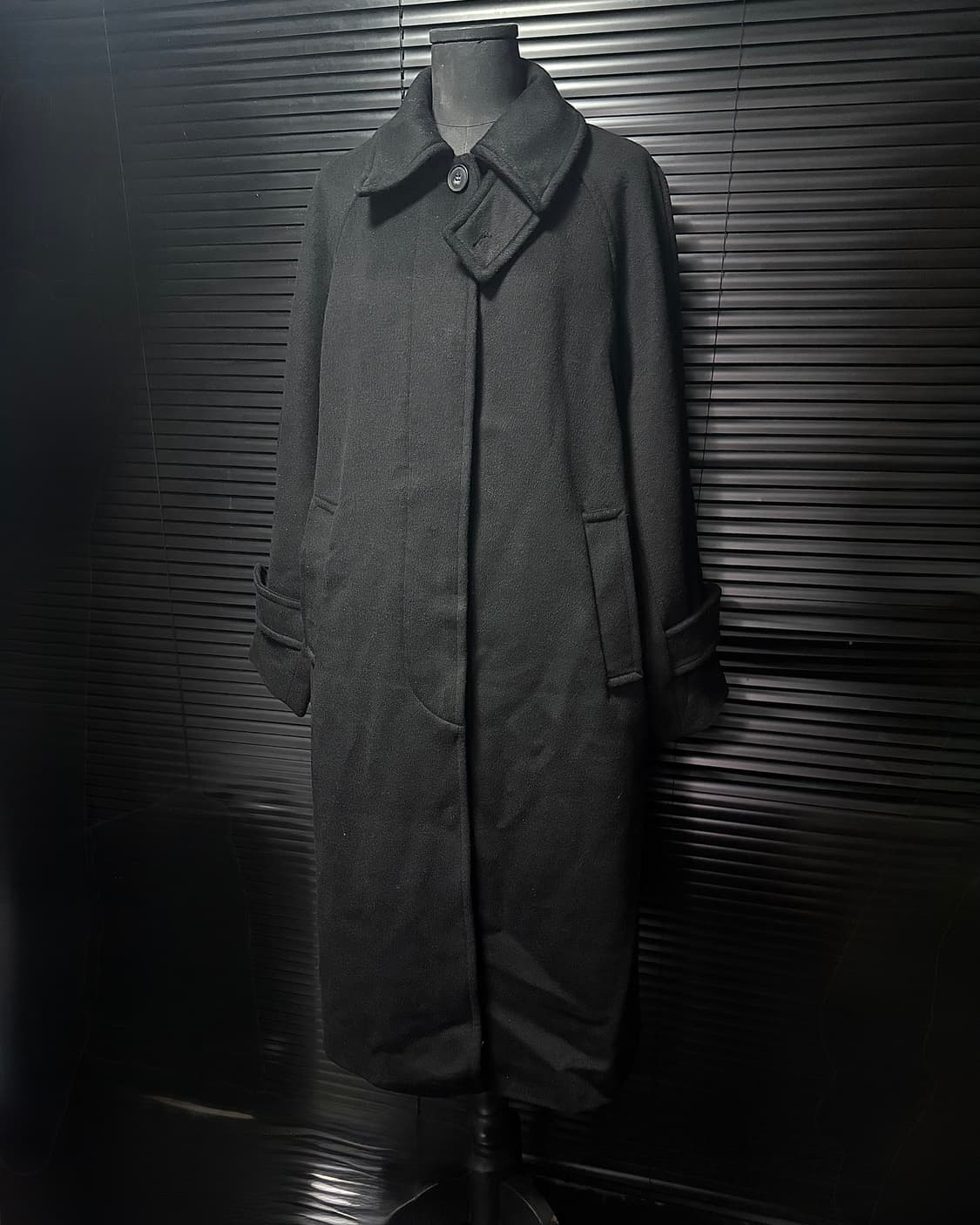 드로우핏 우먼 발마칸 캐시미어 울 롱 코트 블랙 검정 S 90 하이넥 상품이미지5