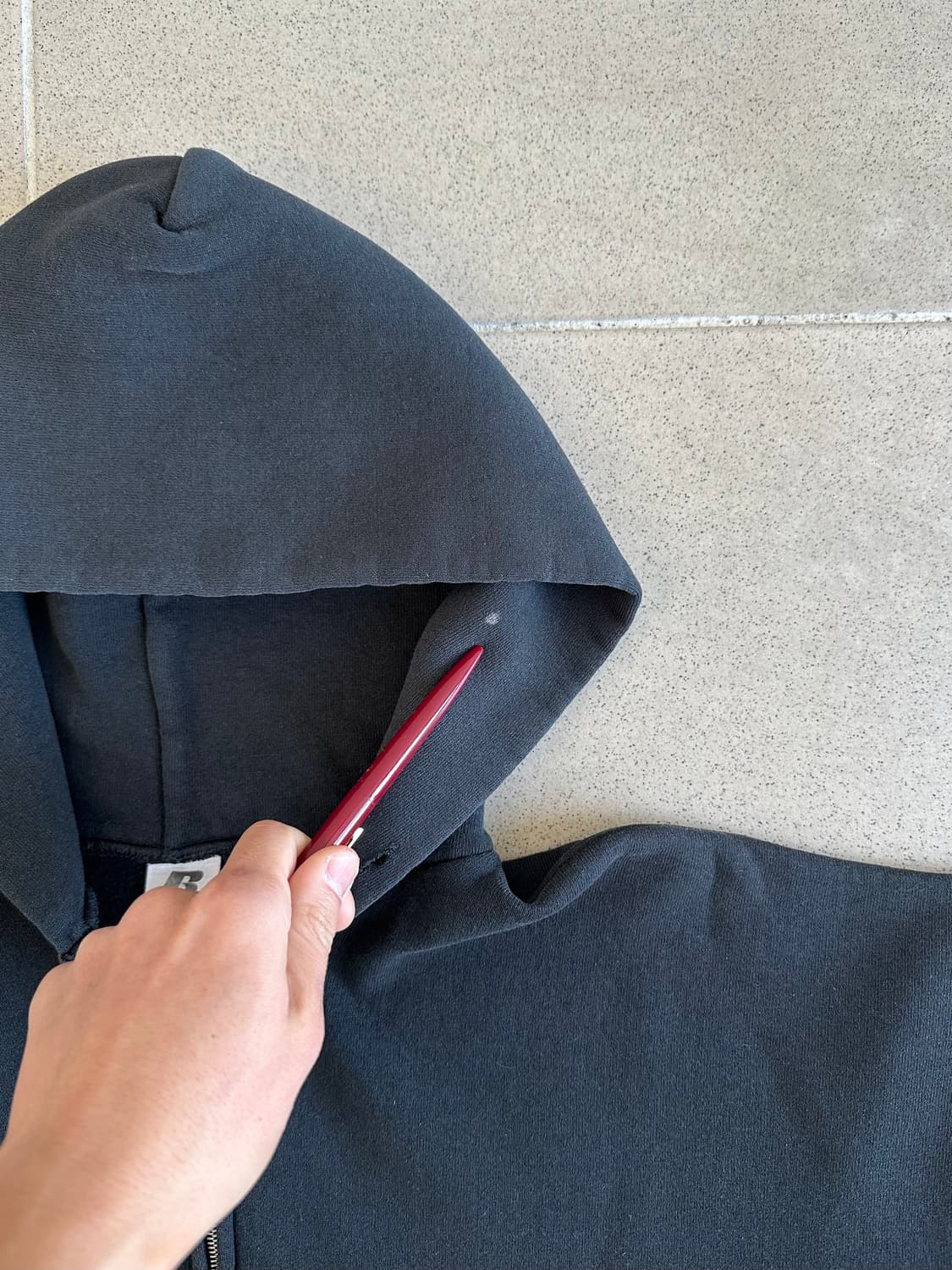 빈티지 러셀 후드집업 블랙 XL 상품이미지5