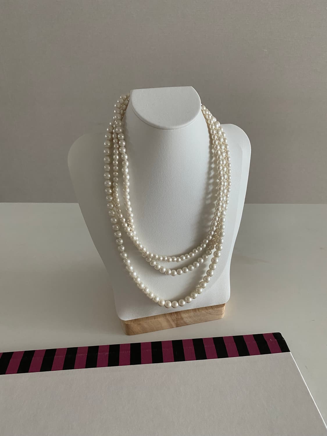 모조진주 3줄 목걸이 빈티지 상품이미지1