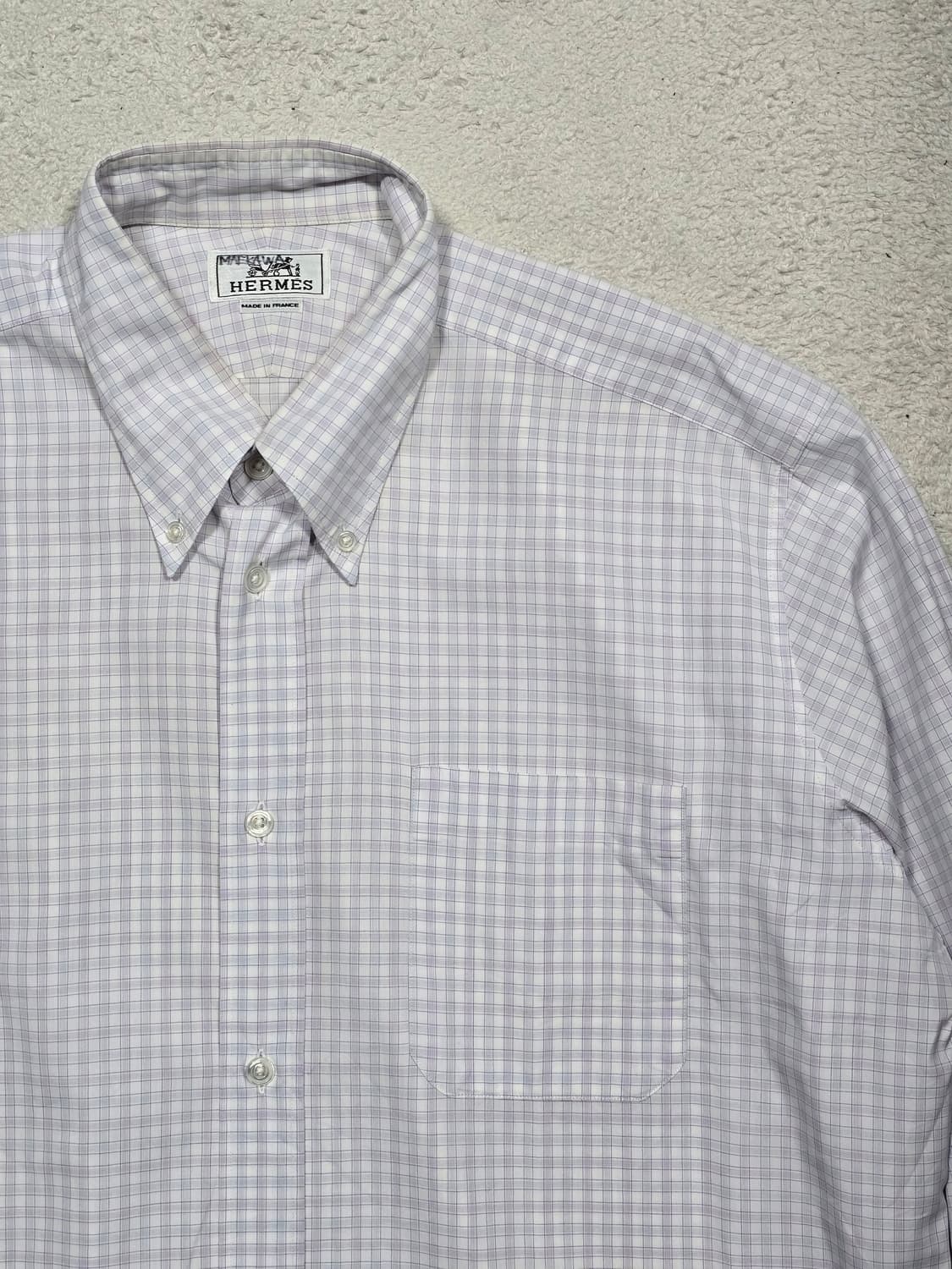 Hermes 에르메스 체크 패턴 커프스 셔츠 41 상품이미지3
